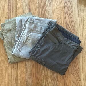 3 pr Eddie Bauer Men's Quick Dry Pants - Gray, Tan, and Olive
